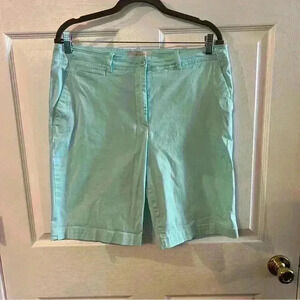 Talbots Women’s Teal Chino Bermuda Shorts, Size 12 with 10” inseam. GUC
